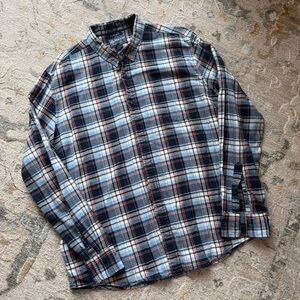 American Rag Navy and Red Plaid Casual Shirt